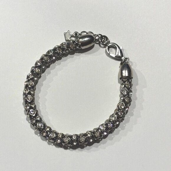Silver Jeweled Rhinestone Women’s Bracelet - Picture 1 of 5